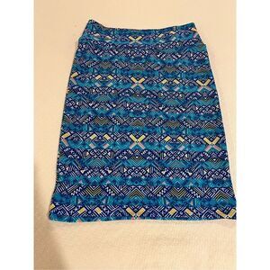 New LuLaRoe bright blue and pink cross hatch Cassie skirt